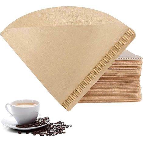 Filtres en papier pour cafetière, 100 cônes V60. Filtres en papier compatibles avec les cafetières V60 taille 02 (1 à 4 tasses). (1/5)