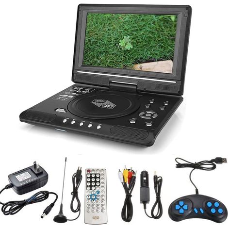Lecteur DVD Portable - Écran LCD 9,8 Pouces 16:9 Pivotant 270° - Pour Maison Voiture - Lecteur VCD MP3 Jeux - 1 Pièce (1/5)