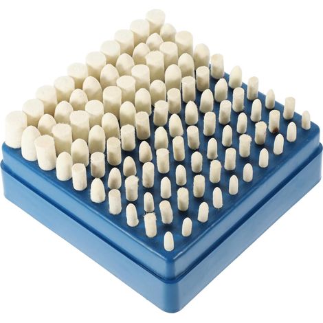 100 pezzi di utensili per lucidatura in lana, teste in feltro e ruote lucidanti per smerigliatrici rotanti, accessori per la rettifica e adatti a tutti i tipi di lavori di finitura (1/5)