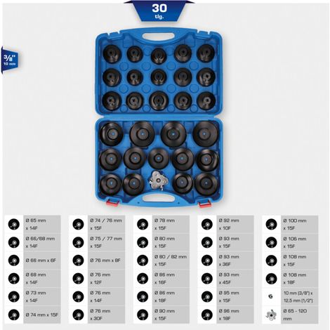 Brilliant Tools Jeu de cloches pour filtre à huile, 30 pcs (1/5)