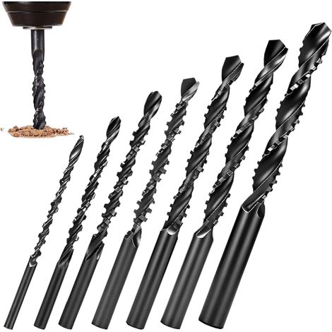 Jeu de 7 forets en carbure avec pointes biseautées à 135°, accessoires pour tournevis et outils électroportatifs pour la découpe des métaux, Équipement d'atelier