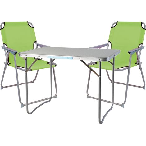 3-teiliges Campingmöbel Set limegrün  80x60x68cm-MMC330871+2xMPO2600LG (1/4)