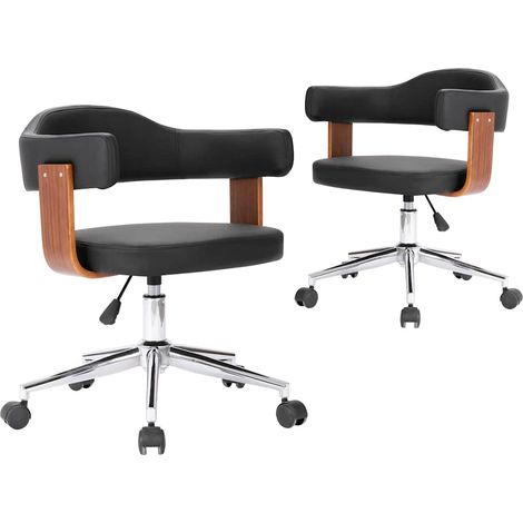 Maison Exclusive - Esszimmerstühle 2 Stk. Drehbar Schwarz Bugholz (1/5)
