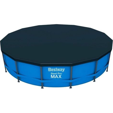 Bâche de protection pour piscine gonflable de 457 cm – En PVC épais (175 g/m²) avec orifices d’évacuation de l’eau – Livrée avec cordes de fixation (1/5)