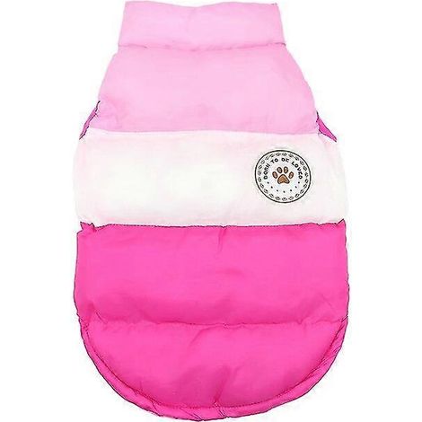 Ropa de otoño/invierno para perros, abrigo impermeable con capucha para perros, chaqueta cálida para cachorros, ropa para chihuahuas y bulldogs franceses, sin mangas, color rosa (1/5)