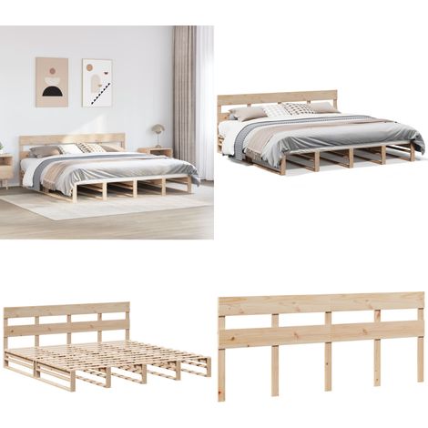 vidaXL Massivholzbett ohne Matratze 180x200 Kiefernholz (1/5)