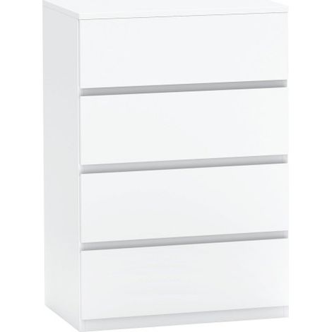 Modern 4-Drawer Chest of Drawers for Bedroom Storage,Stylish Dresser Unit with Ample Space for Organizing Essentials-White (1/5)