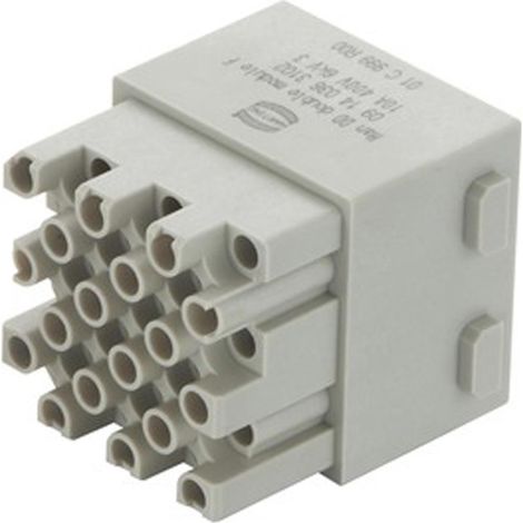 HARTING Han DD Doppelmodul Buchseneinsatz (F) Crimpanschluss, 36-polig 400V, 10A - 1 Stück