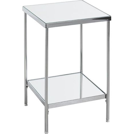 Table d'Appoint Design Carrée "Palace" 46cm Chrome (1/3)