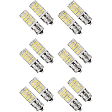 Lot de 12 ampoules LED E17 de 4 W à intensité variable pour four à micro-ondes, température de couleur lumière du jour 6 000 K (équivalent à des ampoules LED halogènes céramiques E17 de 40 W) QAQ (1/5)