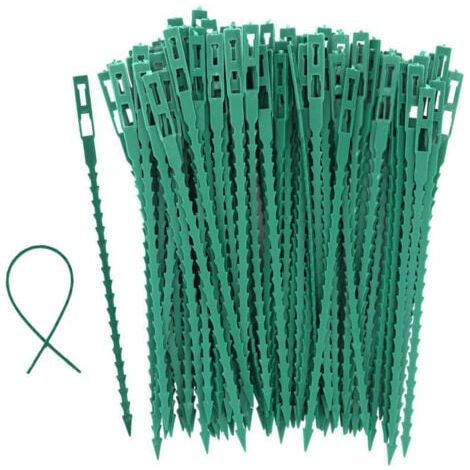 100 Pcs Accroche Tuteurs-17cm pour Tomates Arbres Serre-câble Lien en Plastique Réutilisables Attache Plante pour Arbustes Jardinage (1/5)