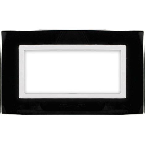 Placca Plexi 4M Moduli 504 Nera Plexiglass Compatibile Bticino Living (1/3)