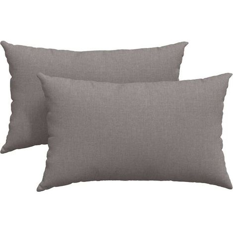 Coussins de canapé, 2 pièces, gris-brun, 50 x 30 cm, tissu. (1/5)
