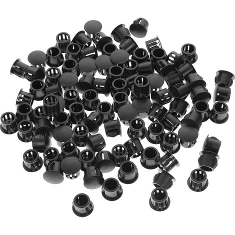 Bouchons Ronds en Abs Noir pour Meubles, Cache Trou pour Bureau et Maison, Fixation Solide, Lot de 200 Pièces, Style Contemporain Minimaliste (1/5)