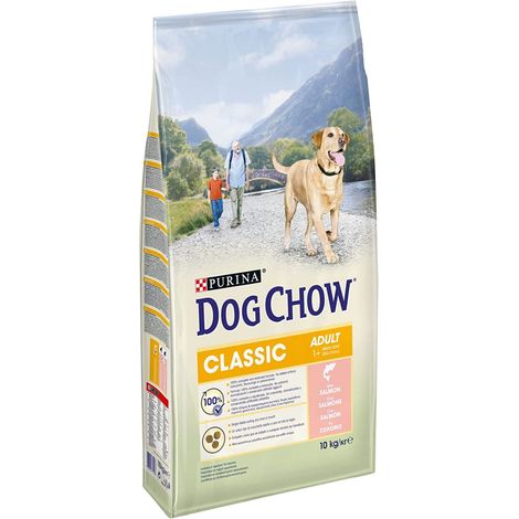 crocchette per cani purina "dog chow classic" adulto di tutte le taglie con salmone 10 kg (1/3)
