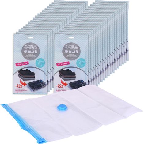 Vakuum Kleiderbeutel 60 x 40 cm - 36 Stück - Luftdicht verschließbarer Aufbewahrungsbeutel - Platzsparende Beutel mit Vakuum-Versiegelung Vakuumierbeutel für Kleidung Decken Kissen Filament