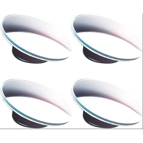 Angle Mort, Rotatif Miroir Arrière Côté Miroir HD Verre Convexe Rétroviseur Grand Réglable Blind Spot Mirror Sans Cadre Rond 360°Rotate Véhicules Moto Camions (1/5)