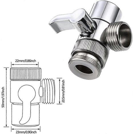Robinet inverseur, robinet de douche en alliage, robinet inverseur 2 voies, robinet inverseur en laiton pour robinet d'évier de cuisine ou de salle de bain (1/4)