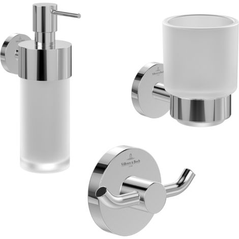 Portavasos + Dispensador de jabón + Toallero doble VILLEROY & BOCH Elements Tender