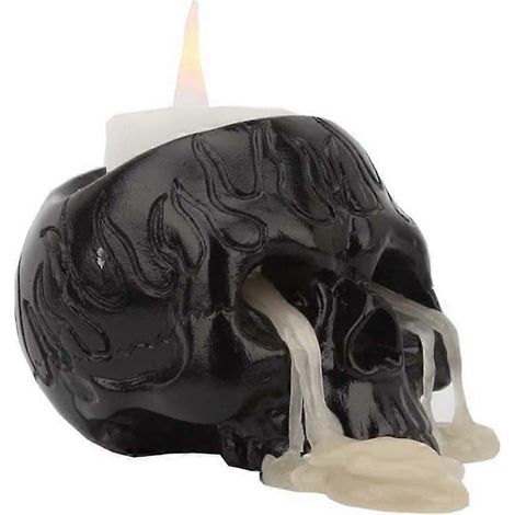 Halloween-Totenkopf-Kerzenhalter aus Kunstharz, dekorativer Kerzenständer für Restaurants