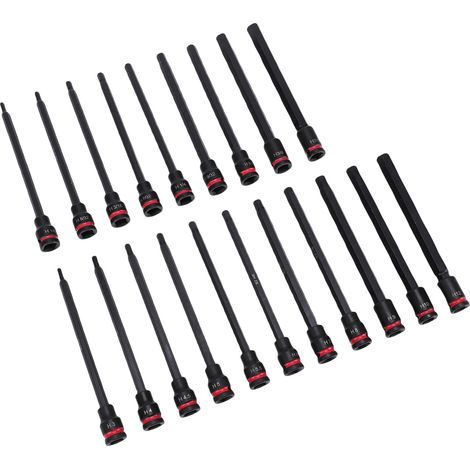 20 Deep 3/8" Hex Sockets - S2 Alloy Steel Set, SAE and Metric, with Storage Box (1/5)