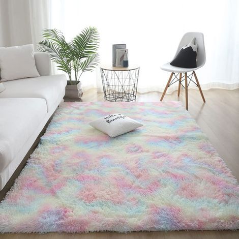 Tapis de salon 120×160 cm doux et lavable,fond antidérapant,fausse peau de mouton décorative pour canapé,fauteuil ou chaise,style chaleureux moderne (1/5)