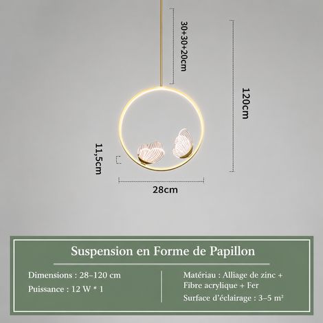 Suspension LED Design Papillon Moderne Luminaire Chevet Chambre Salon suspension simple 3 couleurs de lumière 1 kg – Livraison gratuite