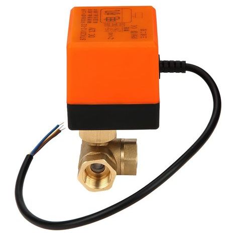 3-way electric valve, brass, DN15, G1/2, stainless steel, for hot and cold water air conditioner (1/5)