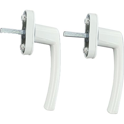Maniglia per finestra in alluminio bianco – Un accessorio per porte e finestre sicuro ed elegante, con perno lungo 35 mm. Adatta alla maggior parte delle finestre standard. (Bianca, 2 pezzi) (1/5)