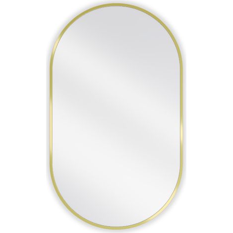 Mexen Loft ovaler Badezimmerspiegel 85 x 50 cm, goldener Rahmen - 9851-085-050-000-50 (1/5)