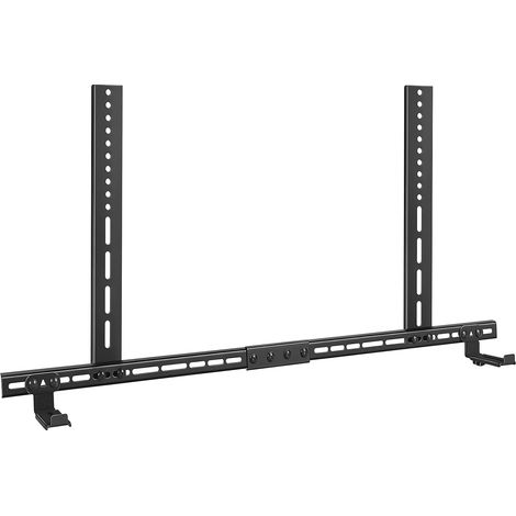 Support de barre de son sous TV, support de barre de son entièrement en métal, profondeur réglable de 9,4 cm à 15 cm, peut supporter jusqu'à 15 kg, facile à installer, HD-128, noir (1/5)