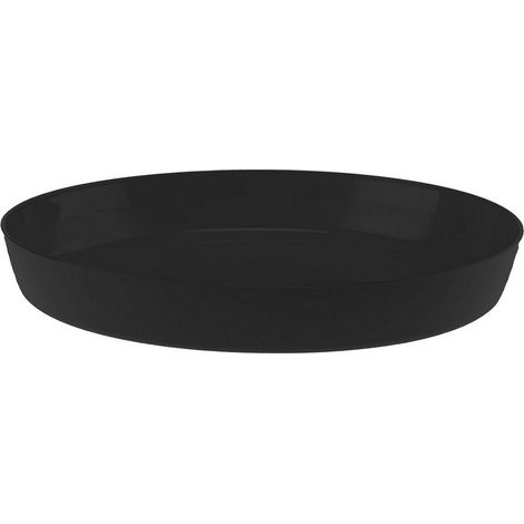 Soporte de plástico para maceta Cristal de 15,5 cm, negro brillante.