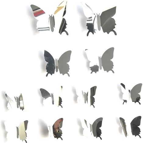Papillon Mural 3D - Décalcomanie Murale Auto-Adhésive en Plastique - Pour Chambre Enfant Salon Nursery - 48 Pièces (1/5)