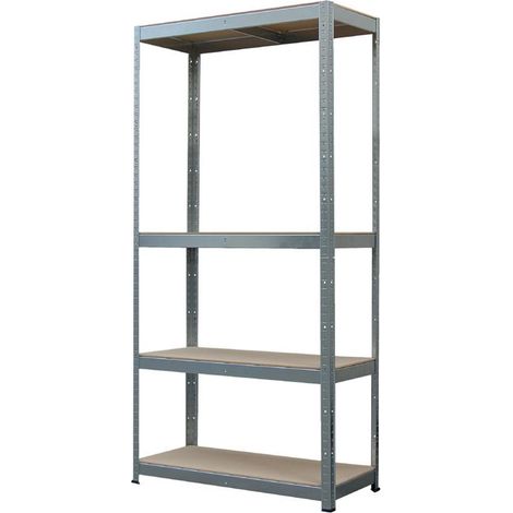 Regal Racks, Metall, MDF, 4 Böden, 750x300x1500 mm, max. 150 kg/Boden