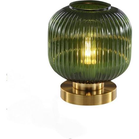 Lampe de table moderne en verre de style médiéval - convient aux chambres, salons, bureaux, etc. - 1 unité, grand modèle vert