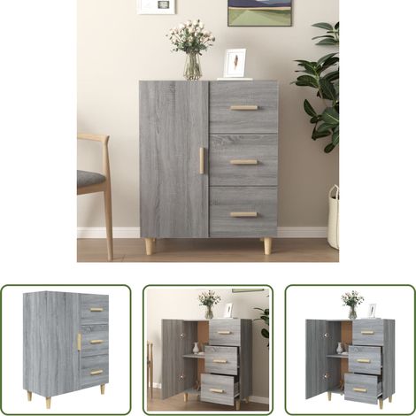 vidaXL Stauraum -  Sideboard Grau Sonoma 69,5x34x90 cm Holzwerkstoff (1/5)