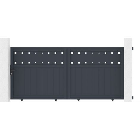 Portail coulissant aluminium 300x140 cm anthracite motorisable (1/5)