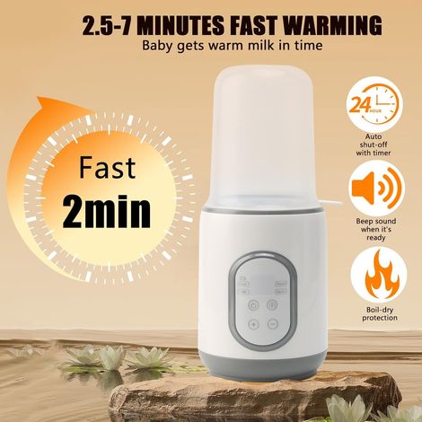 Scalda biberon veloce 8 in 1, scalda latte per neonati, scalda biberon portatile con timer, spegnimento automatico, riscaldamento e scongelamento rapidi degli alimenti per bambini, riscaldamento e (1/4)
