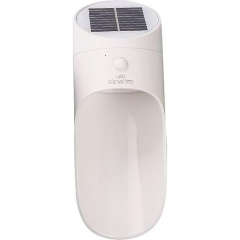 Solar-Gartenleuchte für den Außenbereich, IP65 wasserdichte Solar-Wandleuchte, 3000K warmweiß, kabellose dekorative Beleuchtung – Weiß