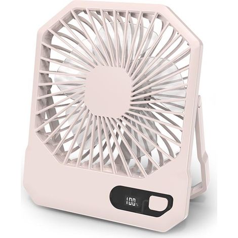 Petit ventilateur de table rechargeable deux mille six cents mAh ultra fin pliable trois vitesses inclinaison cent quatre vingt degres (1/5)