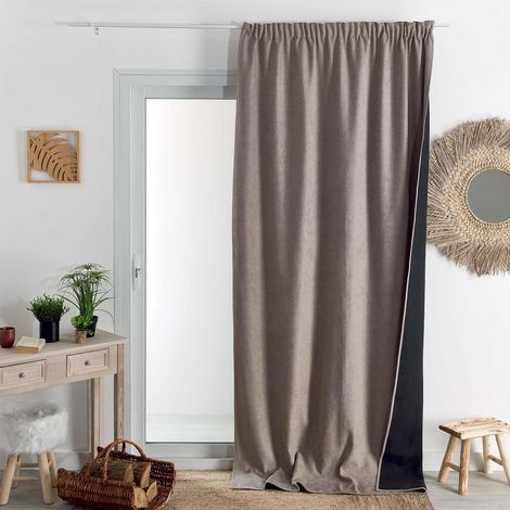Homemaison – Rideau occultant thermique phonique 140x260 cm – Isolation 13x supérieure – Finition galon fronceur – 100% polyester