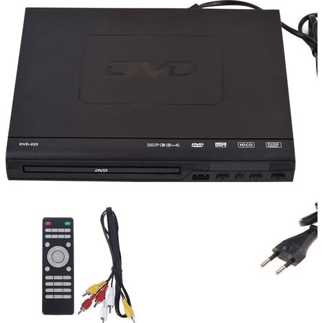 1 Lecteur DVD,sortie AV,télécommande,lecture VCD,prise européenne,salon