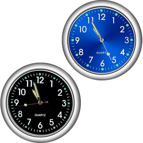 Horloge miniature de voiture - tableau de bord - petite horloge lumineuse - horloge à aiguilles classiques - petite décoration portable - horloge pour moto jeune - montre - convient aux vélos, bateaux (1/5)