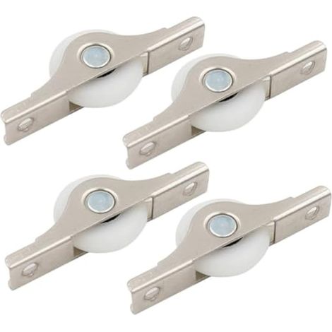 Lot de 4 roulettes de sol à roulement à billes pour porte coulissante - Rideau de porte coulissante - Poulie roue grange - Mini réfrigérateur - Roue de porte - Rideau de