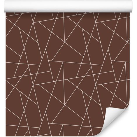 Papier peint à motif géométrique rouille et orange pour salon et chambre 50x1000 cm (1/5)