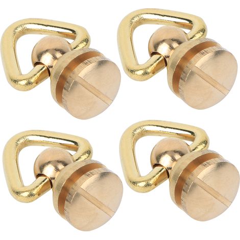 4 vis à anneau métallique, goujons à tête ronde, rivets et clous pivotants - accessoires de quincaillerie en laiton pour le travail du cuir à faire soi-même. (1/3)