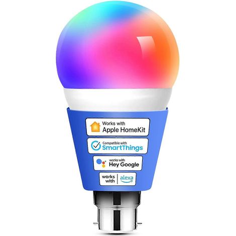 Ampoule connectée Meross compatible avec Apple HomeKit, Alexa, Google Home et Siri (commande vocale), intensité variable, LED multicolore (1/5)