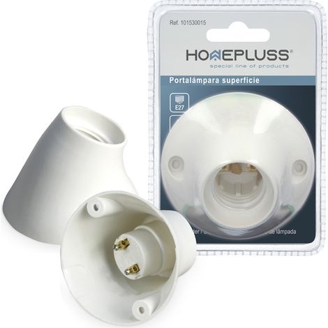 Portalamaparas superficie E27 Blanco - 10u retractil