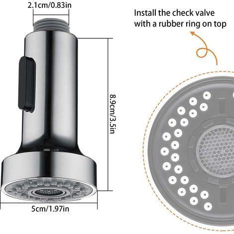Küchenarmatur, Küchenarmaturkopf mit Doppelfunktion, Ersatzteil für Auszieharmatur, kompatibel mit Küchenarmaturen