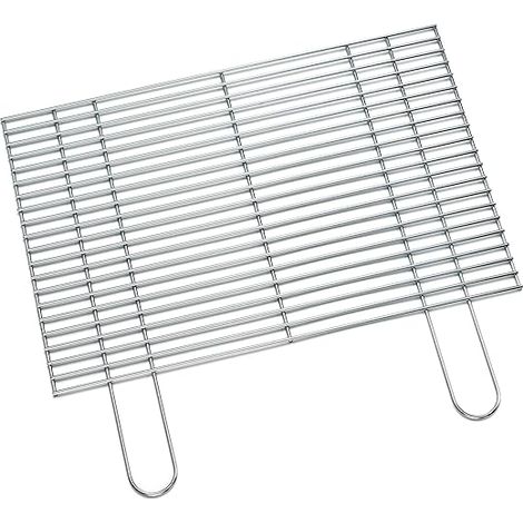 QAZQA Grilles de barbecue carrées 67 x 56 cm Disponible en différentes tailles, en acier chromé, épaisseur de la tige 4,8 mm, embout de barbecue, grille de barbecue, barbecue (67 x 56 cm)